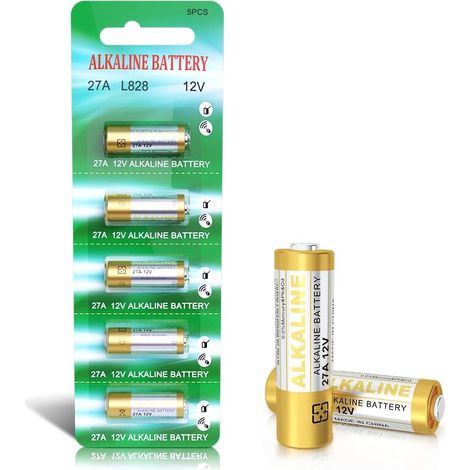 Lot de 5 Piles alcalines 27 A 12 V V27A LR27A MN27 L828 A27 12 V (1/5)