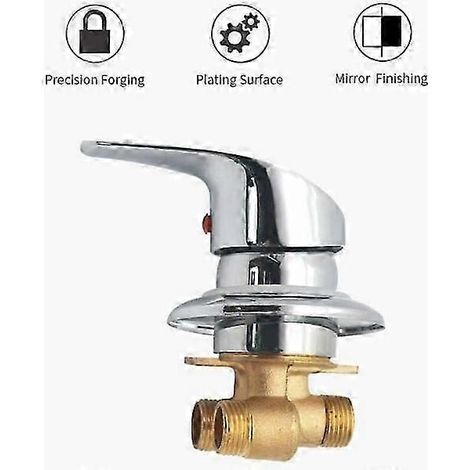 Mitigeur de douche en laiton chromé avec inverseur de bec et raccord G1/2 pour douches mixtes eau chaude/eau froide. (1/4)
