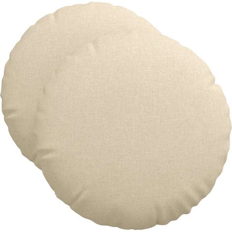 Maison Exclusive - Cojines para asiento 2 pcs Crema Ø50 x 19 cm t