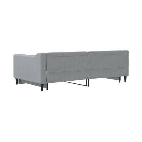 Méridienne avec tiroirs, gris clair, 100 × 190 cm, tissu, lit, rangement pratique intégré, tissu doux et respirant, pour chambre, décor moderne, facile à assembler (1/5)