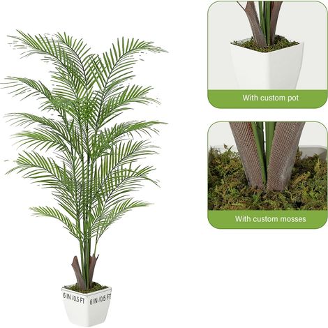 Palmera artificial, diseño realista, no requiere mantenimiento, 120 cm. (1/2)