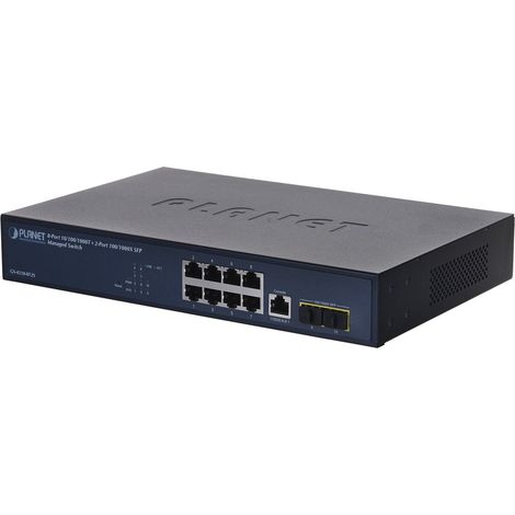 PLANET 10/100/1000T + 2-Port Managed L2/L4 Gigabit Ethernet (10/100/1000) 1U Blau (1/5)