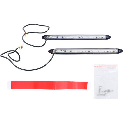 2 Bandes Lumineuses LED Clignotants Double Couleur Blanc Jaune Haute Luminosité Feux Diurnes Universels pour Voiture (1/5)