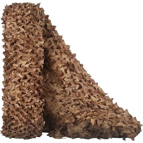 Filet de camouflage marron 1,5 x 3 mètres, 1 pièce, filet de camouflage décoratif d'extérieur, protection solaire, couverture de montagne (1/5)