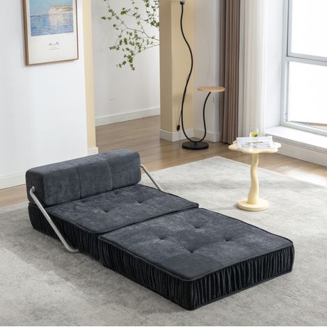 Canapé convertible gris 186 cm en mousse HAVRYA (1/5)