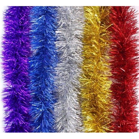 Lot de 20 Brillant Guirlandes Décoration pour Arbres de noël 2m Longue Christmas de Mariage Anniversaire Fête 20 pcs,Multicolore (1/4)