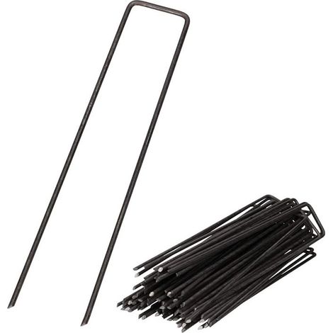 QAZQA Lot de 50 IronPEG Piquets de Fixation en Acier Longueur: 150 mm Largeur: 25 mm Epaisseur: 2.8 mm (1/5)