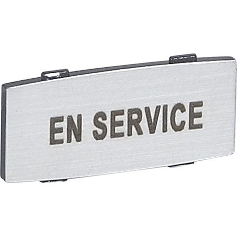 Insert Osmoz avec texte à enclipser sur un cadre - alu petit modèle avec marquage EN SERVICE LEGRAND 024335