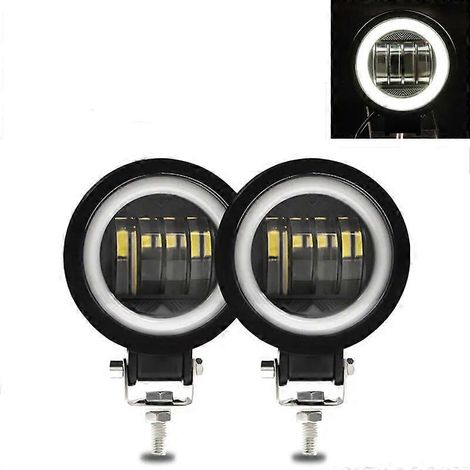 Phare de travail LED 3 pouces, projecteur de route, projecteur de route pour voiture, camion, moto tout-terrain, éclairage auxiliaire 12 V/24 V, feux antibrouillard, blanc 6000 K, 2 x 40 W rond (1/5)