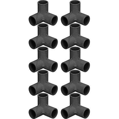 10 Pvc Té Coin 3 Voies Connecteur Plastique 25Mm Pvc 10Pcs 3 Voies Raccords De Tuyauterie Pvc Plastique Té Raccord Coude Coin Connecteur 25Mm Diamètre Intérieur (Noir) (1/5)