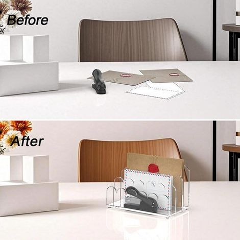 1 Farbe: transparent Material: Acryl E-Mail-Organizer, Büro-Dokumentenhalter, Familien-Rechnungshalter.