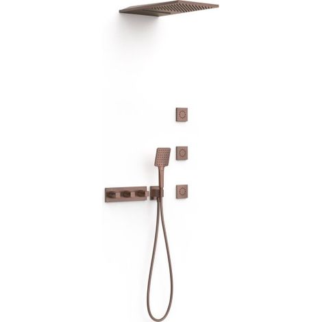 Kit robinet thermostatique encastré 4 voies pour douche B-system Volcanic - TRES 30725405VO