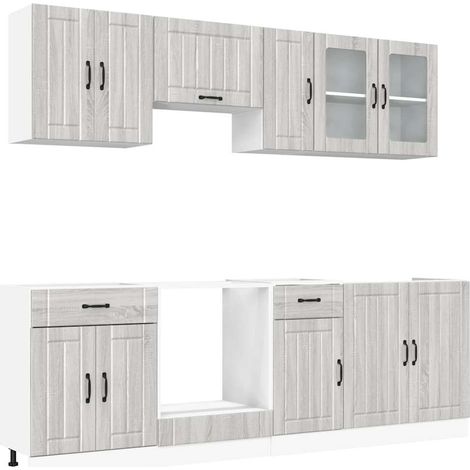 Maison Exclusive - Set Mobili da Cucina 8 pz Kalmar Grigio Sonoma in Truciolato