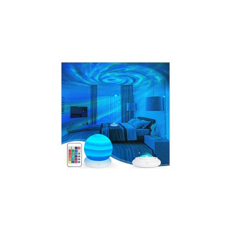 Veilleuse pour enfants avec 16 couleurs, projecteur de ciel étoilé, lampe de chevet LED rechargeable avec télécommande et variateur pour chambre d'enfant (1/5)