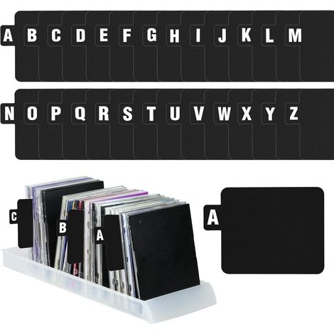 26 pièces - Intercalaires pour disques vinyles - Organisateur de vinyles - Séparateurs pour disques vinyles - Intercalaires pour fiches - Intercalaires alphabétiques de A à Z - pour disques vinyles, a (1/5)