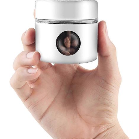 Boîte de conservation portable en verre pour café moulu, petite boîte de rangement blanche pour café en poudre. (1/5)