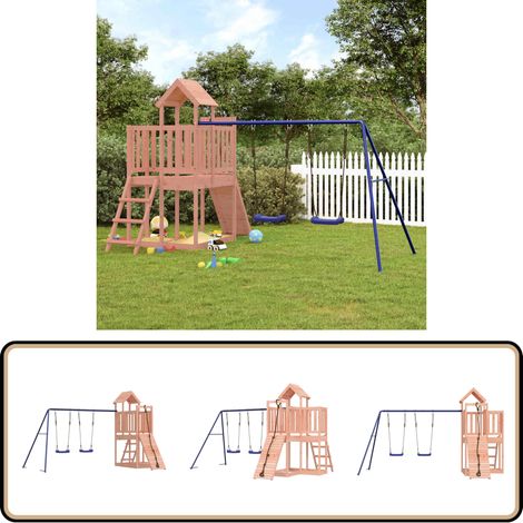 Aire de jeux d'extérieur bois massif de douglas - Ensemble De Jeux Extérieur - Maisonnette De Jeu - Jouet En Bois - Aire De Jeux - Toboggan