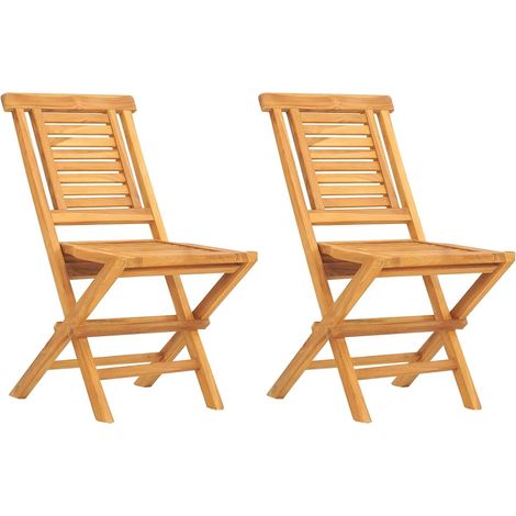vidaXL Sedie da Giardino Pieghevole 2pz 47x63x90cm Legno Massello Teak