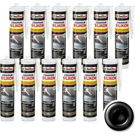 IsolBau Silicone Noir pour Aquarium 12 x 300 ml (1/5)