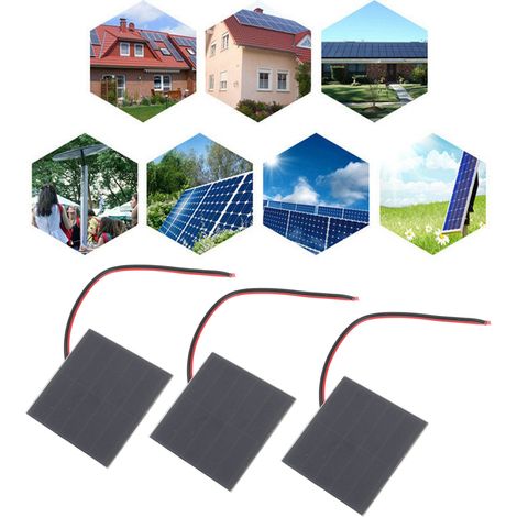 Kit DIY Panneaux Solaires 3P Kit 1W Monocristallin 55x55mm Petits Panneaux Solaires pour Projets Science DIY (1/5)