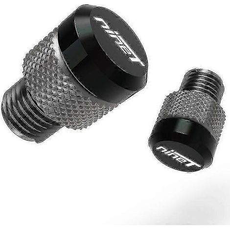 Accessoires moto pour BMW Rnine TR Nine T Rninet Scrambler 2014-2022 2021 : bouchons de rétroviseurs en aluminium usiné CNC, vis et boulons (gris, sans logo). (1/4)