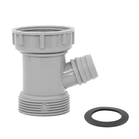 Wye Adaptateur de tuyau de vidange d'évier de cuisine en forme de Y Raccord fileté mâle femelle avec entrée lave-vaisselle (1/4)