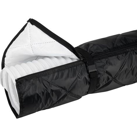 Manchon d'isolation pour tuyau ca portable, manchon d'isolation pour tuyau ca étanche, fermeture éclair et sangle ajustée, 58x21 pouces (noir) (1/5)