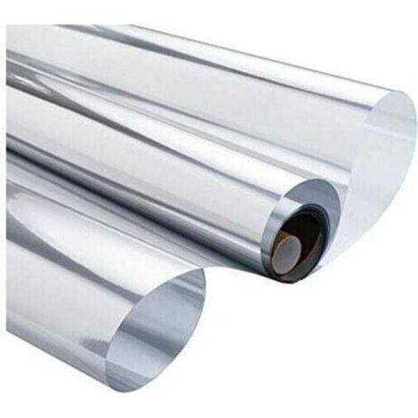 Film fenetre Anti Regard Film Miroir Fenêtre sans Tain Film Anti Chaleur Anti UV Électrostatique Protection de la Vie Privée Film Miroir pour Fenetre de Bureau Maison Magasin 90×300CM Argent,TRIMEC (1/4)
