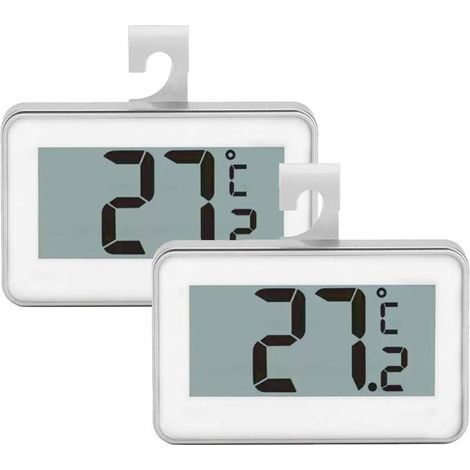 Lot de 2 thermomètres pour réfrigérateur et congélateur avec crochet de suspension (blanc) (1/5)