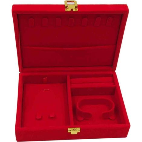 Coffret à bijoux indépendant en velours rouge, étui de voyage pratique, coffret cadeau résistant aux rayures, parfait pour un mariage