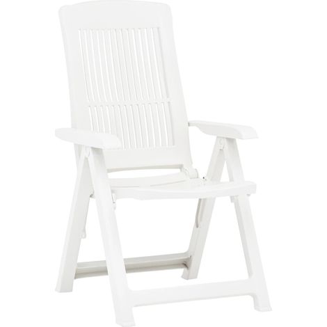 Verstellbare Gartenstühle Set von 2 Kunststoff Weiß