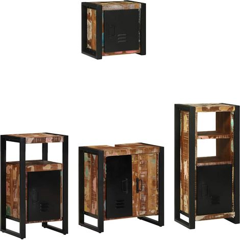 Maison Exclusive - Badezimmermöbel-Set mit Regal 4 pcs Massives u