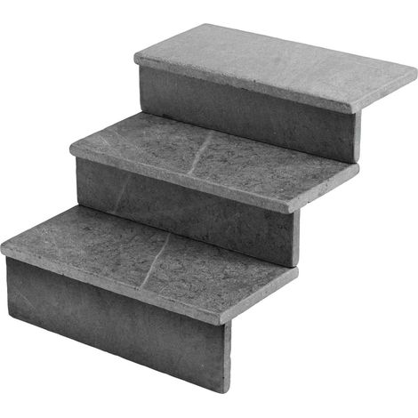 Dessus de marche Ardoise Noire Vieillie 60x30x3 cm Bord Droit (à l'unité) - RO'MA NATURE