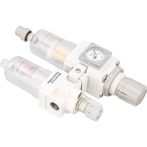 Filtre à air, régulateur, lubrificateur, entrée/sortie G1/4 po, outil pneumatique, régulateur de pression d'air, séparateur eau/huile (1/5)