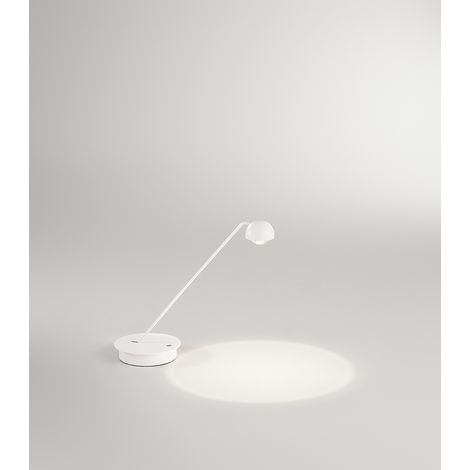 Lampe de table orientable LED 7W 3000K-6000K en métal blanc mat avec variateur tactile intégré hauteur 47 cm - Perenz luminaire de bureau chic