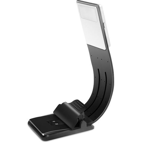 Lampe de lecture livre avec clip,lampe de lecture LED, lampe de lecture avec pince, 4 niveaux de luminosité réglables, USB rechargeable pour enfants, lecture de nuit, lit, avion, train (1/5)