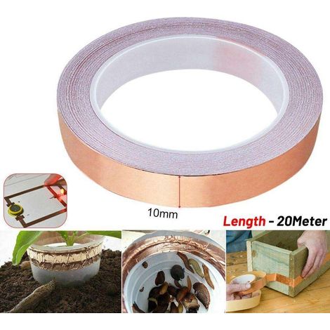 Ruban de cuivre anti-limaces - Largeur : 10 mm - Rouleau de 20 m - Cuivre