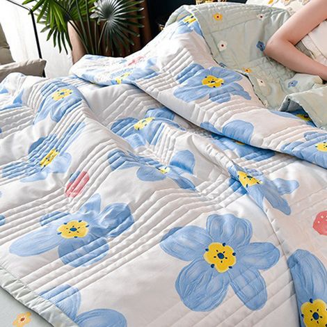 Couette légère en coton lavable, idéale pour l'été, pour enfants et adultes (type 4, 150 x 200 cm). (1/4)
