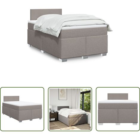 vidaXL Taschenfederkern -  Boxspringbett mit Matratze Taupe 120x200 cm Stoff (1/5)
