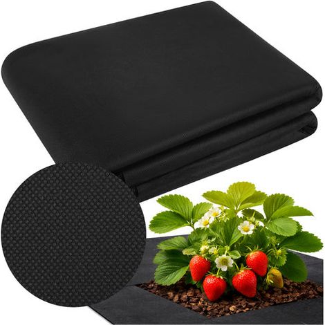 Schwarze, UV-stabilisierte Unkrautbekämpfungsmatte 1,6 x 20 m 50 g/m²