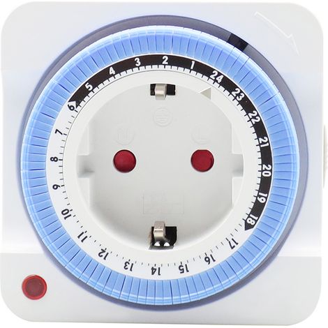 24 Hour Timer Outlet Mechanical Programmable Switch Electrical Indoor Wall Plug in EU Plug 230V (1/5)