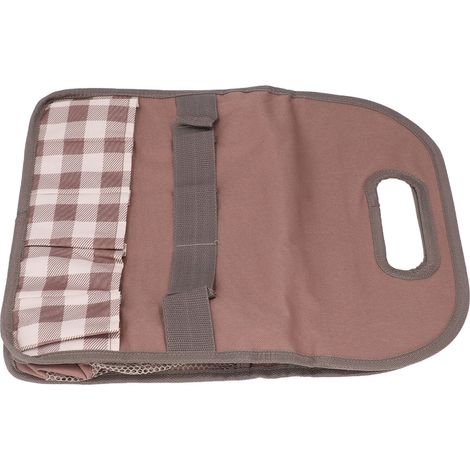 Sac à outils de jardin, sac de rangement de jardin avec plusieurs poches, organisateur pour la maison, pour le jardinage intérieur et extérieur, coutures en treillis couleur café