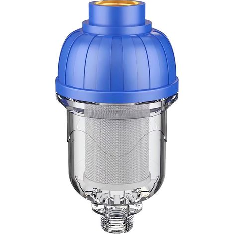 Filtre préalable en filet métallique bleu purificateur d'eau pour robinet et machine à laver (1/5)