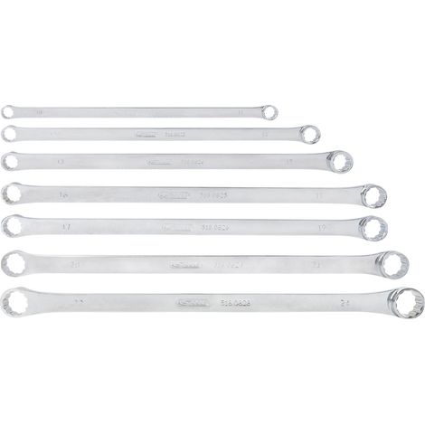 Serie di chiavi poligonali a 2 bocche CHROME extra lunghe,7pz.10x11-22x24mm (1/2)