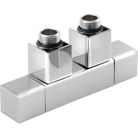 Sapho Cube Twin - Ventilanschlussset, Mittelanschluss, Abstand 50 mm, Chrom CP581S (1/3)