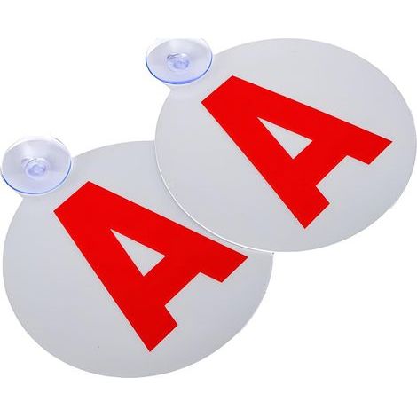 Lot De 2 Disque A Jeune Conducteur Ø 15 Cm Ventouse Voiture, A Autocollant Jeune Conducteur, Accessoire Voiture, Protection Antivol Et Anti-Uv, Réflexion Nocturne, Pour Sécurité Routière