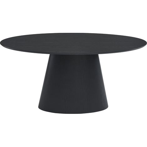 Table à manger 6 personnes placage frêne - Noir - ANTELADA