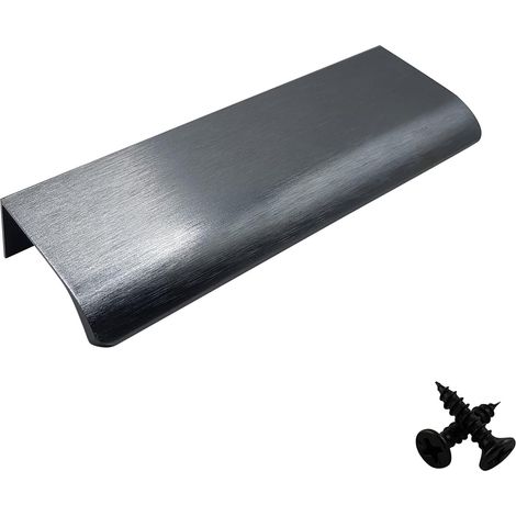 10 - Poignée invisible - Quincaillerie de meuble - Pour tiroir et porte de placard - Finition anthracite brossé - Aluminium - 80x40 cm (1/5)