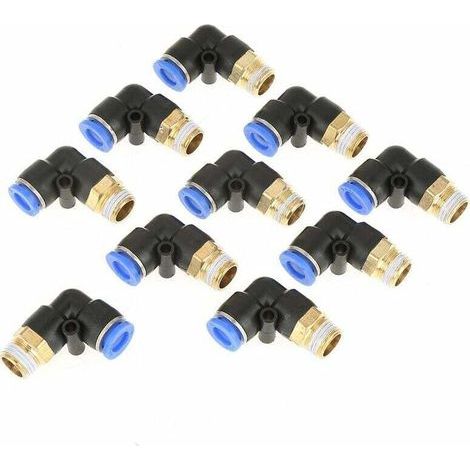 10pcs Raccords de Tuyau Coudes Pneumatiques Connecteur Rapide Ligne d'air pour Connecteur Tube 8mm Diamètre Fil G1/4 (1/5)