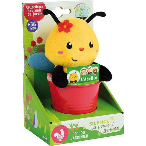Abeille Silence ca pousse pot du jardinier avec peluche Abeille et graines de Colza- Haut 13 cm (1/5)